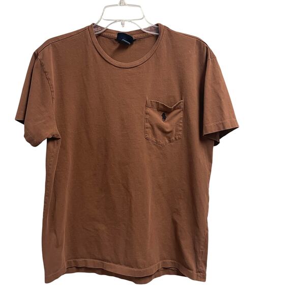 Ralph Lauren Mens Brown Casual Pocket Tee Size Medium Cotton Preppy Casual - Picture 1 of 4